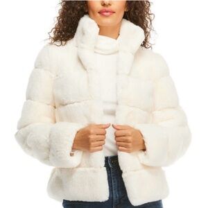 Donna Saylor fabulous furs posh coat in ivory, small, NWT